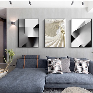 Tranh Sơn Dầu Treo Tường Trang Trí Hình Mặt Trời Trắng Đen Tương Phản Hiện Đại