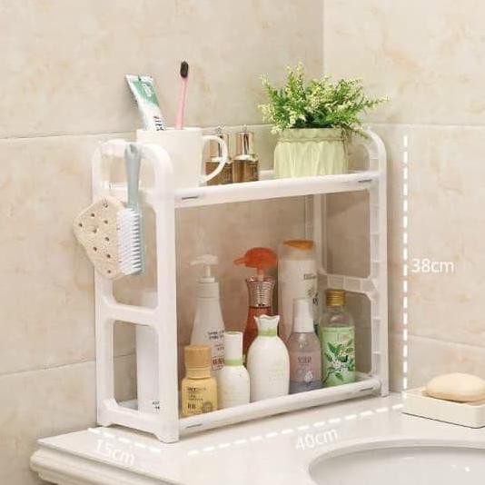 Mới Kệ Nhựa 2 Tầng Màu Trắng Đựng Gia Vị Tiện Dụng | BigBuy360 - bigbuy360.vn