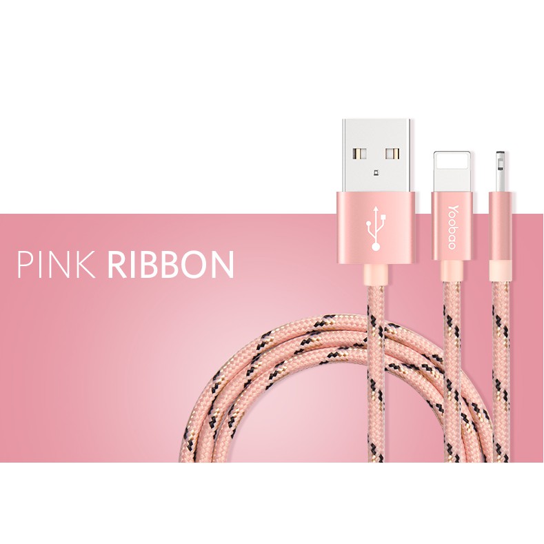 Cáp lightning Yoobao YB 422 Bọc dù - Dài 1M cực bền chắc