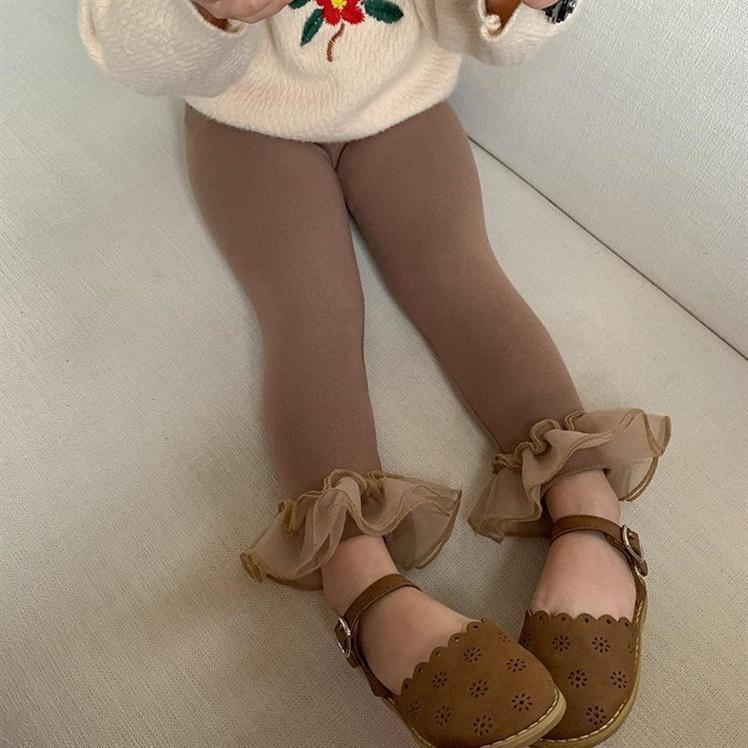 Quần Dài Phối Lưới Thời Trang Xuân Thu Cho Bé Gái