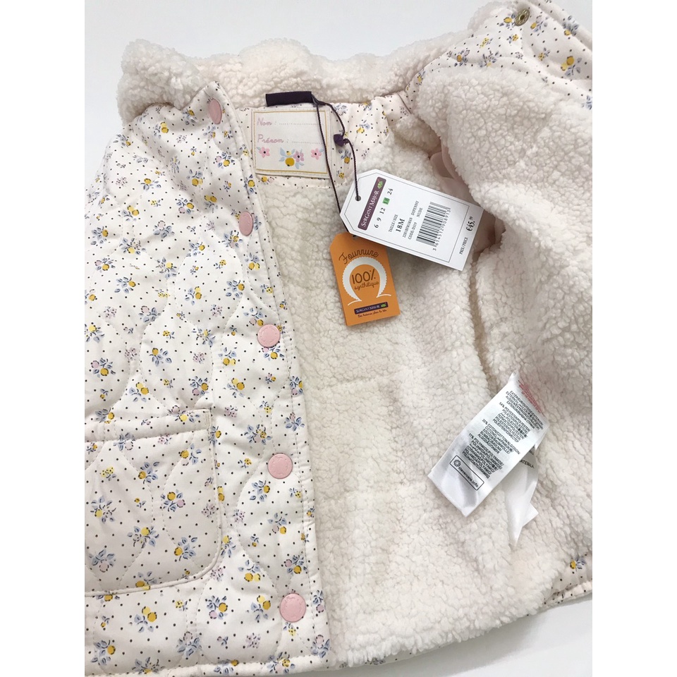 Áo khoác lót lông hoa nhí xuất xịn cho bé ASM004