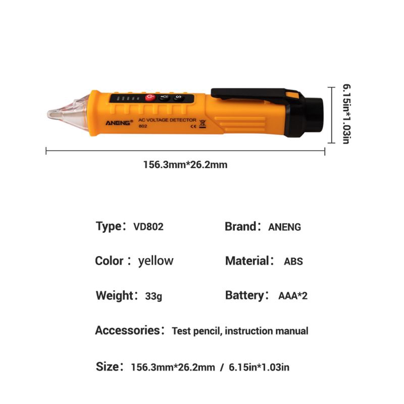 Bút thử điện áp AC 12 ~ 1000V báo động âm thanh tiện dụng chất lượng cao