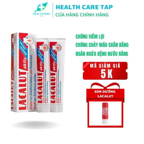 Kem Đánh Răng Chảy Máu Chân Răng Lacalut Aktiv 75ml NHẬP KHẨU ĐỨC - Kem Đánh Răng Nhiệt Miệng, Viêm Lợi Và Nha Chu