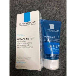 Sét Kem Dưỡng Kiềm Dầu Effaclar Mat Laroche Posay 40ml + SRM 50ml