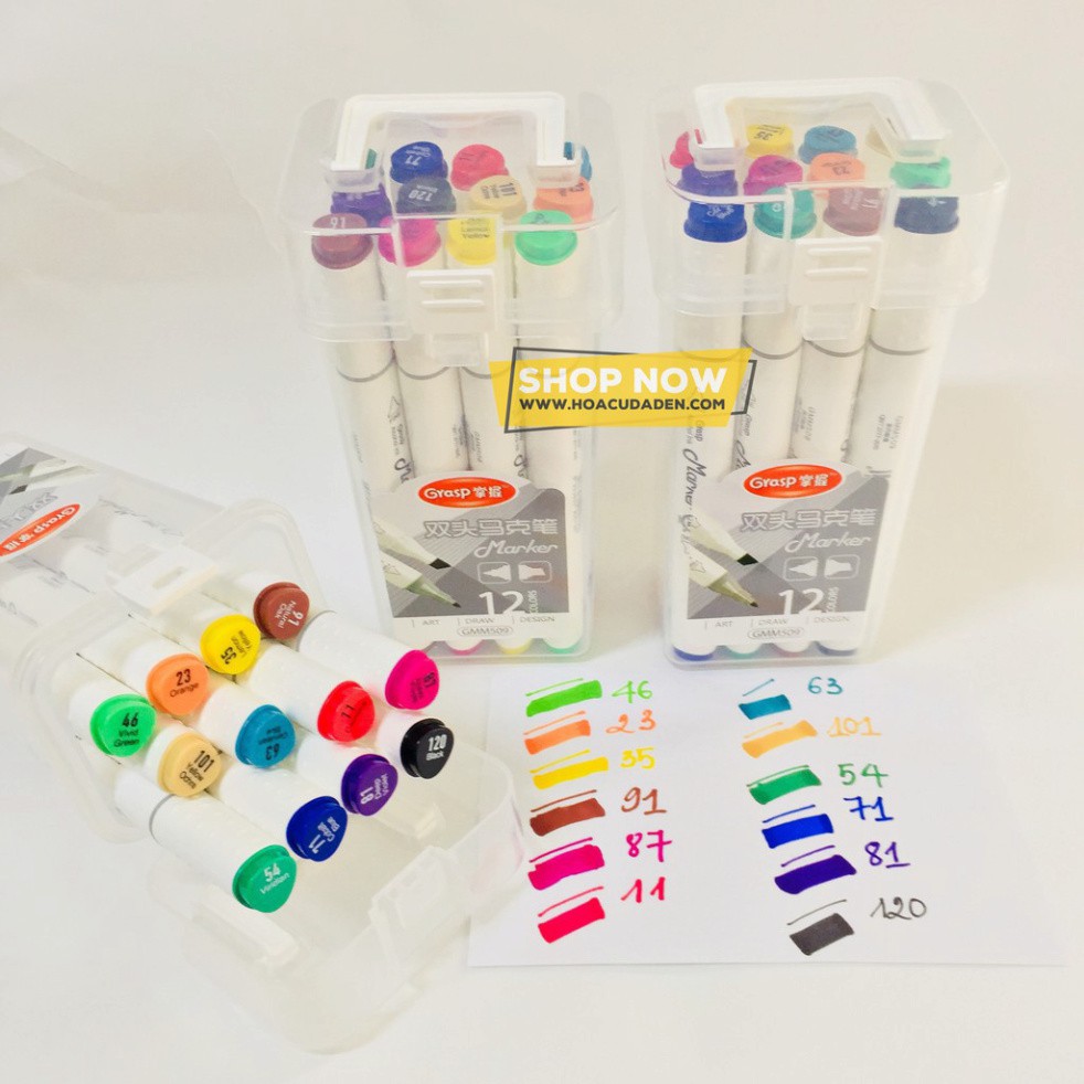 Rẻ Cực- Bút màu marker Grasp cao cấp - 12/24/36 Màu