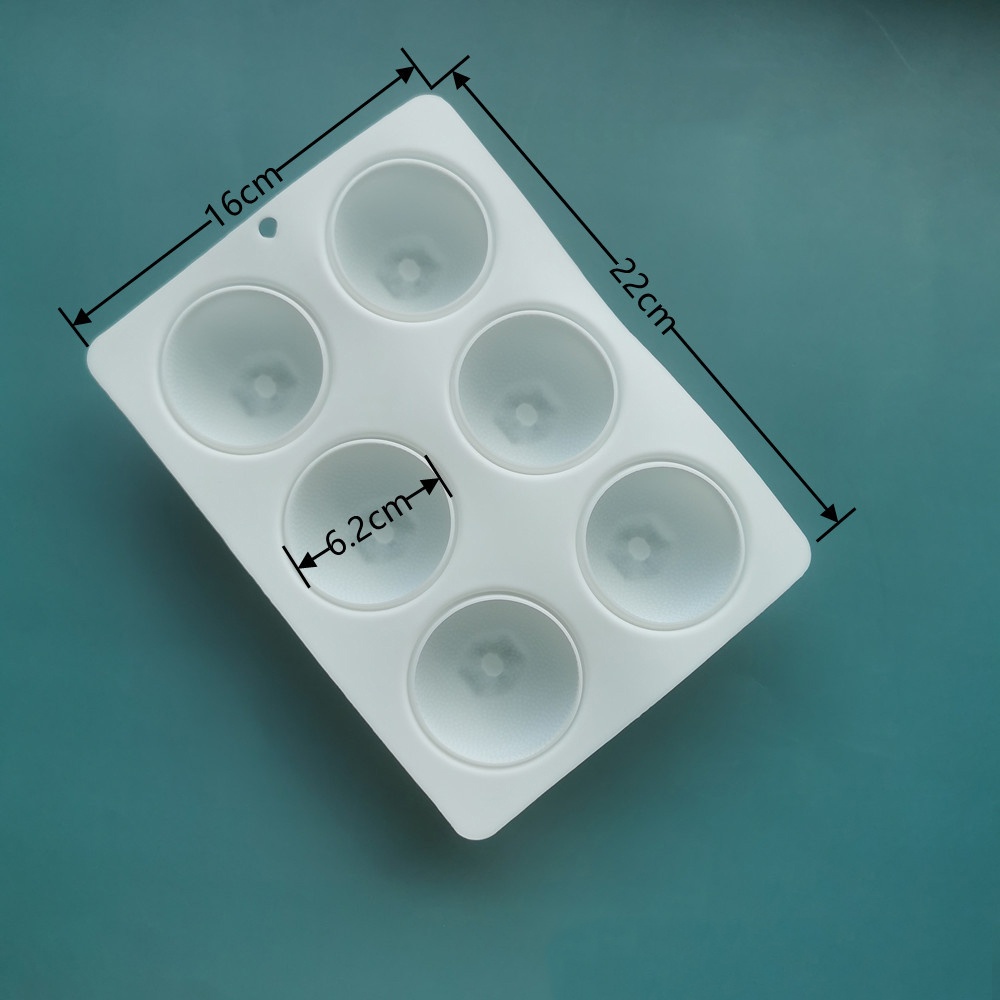 Khuôn silicone 6 Ngăn Làm Bánh mousse/Xà Phòng/Bánh pudding/Xà Phòng Hình Quả Cam