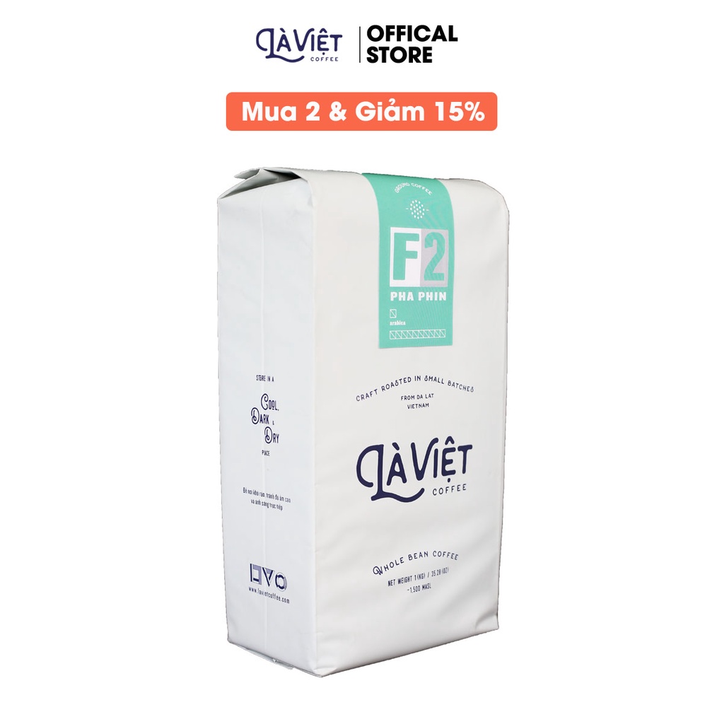 Cà Phê Bột LÀ VIỆT Pha Phin F2 100% Arabica 1kg Vị Đậm, Mạnh