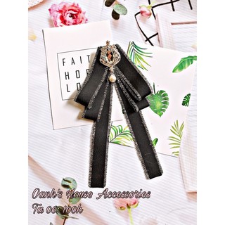 Tag cài áo viền tua rua óng ánh cao cấp đính đá