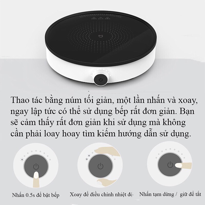 Bếp Từ Đơn Xiaomi Mijia Bếp Điện Từ Dạng Tròn Mặt Kính Công Suất 2100W