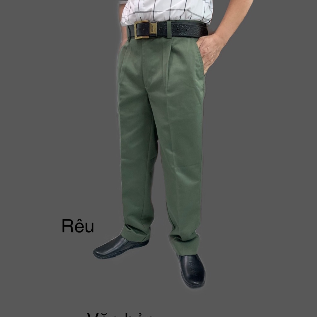 Quần kaki nam trung niên ống suông xếp ly sang trọng trang nhã - Xưởng may Phúc Hằng