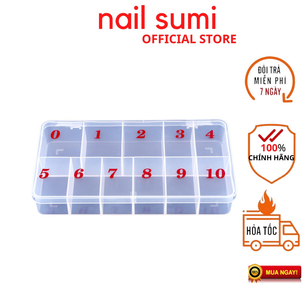 Hộp đựng móng giả 11 ô , hộp đựng nail