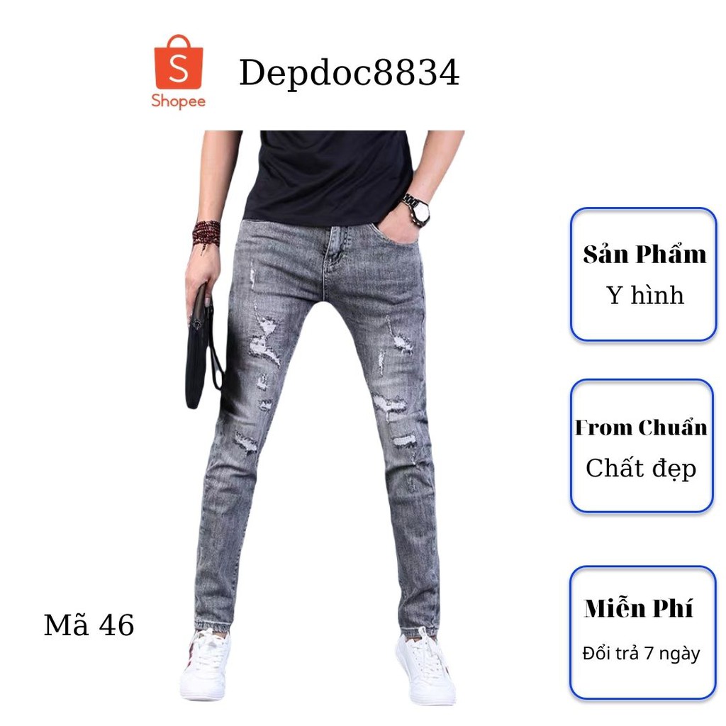 Quần jean nam cao cấp, chất liệu bò ( jean ) mềm mịn, from chuẩn, có nhiều mẫu đẹp mới đi kèm depdoc44