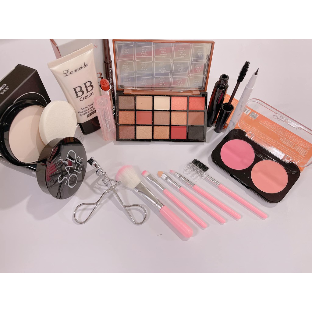 Bộ trang điểm  Lameila 10 món tiện lợi set make up chuyên nghiệp tặng kèm mặt nạ