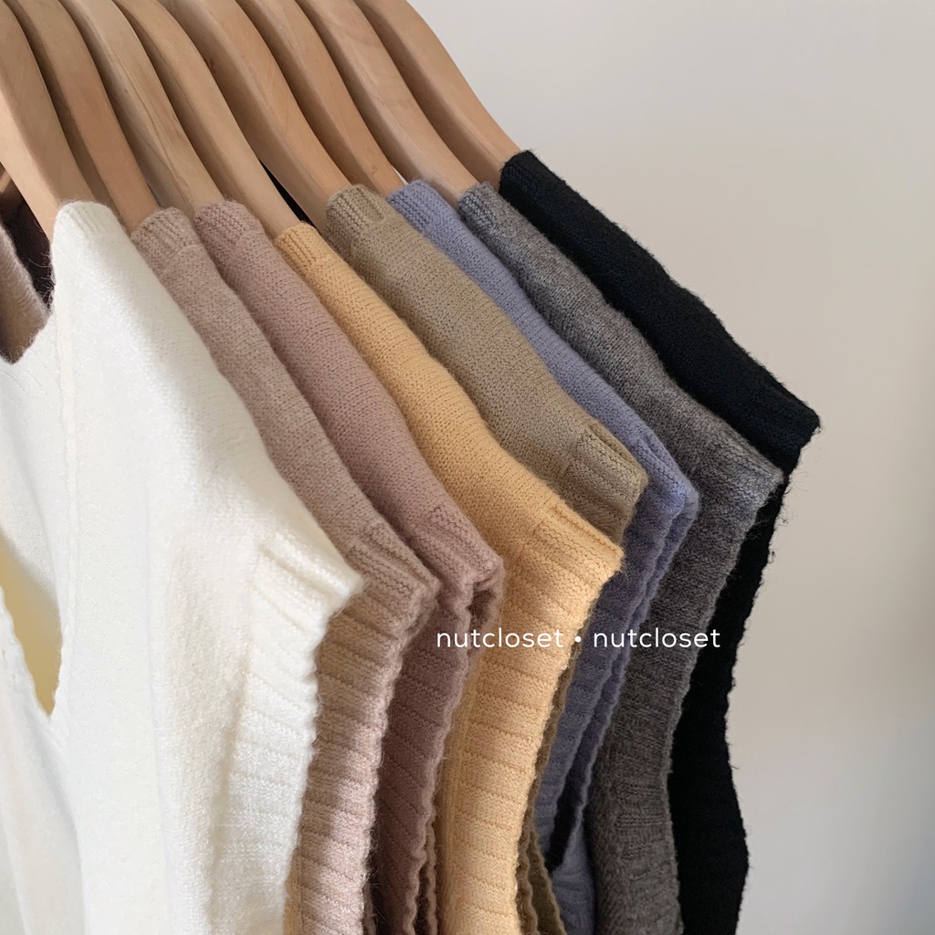 Áo gile len cổ V viền cổ _ A0275 | BigBuy360 - bigbuy360.vn