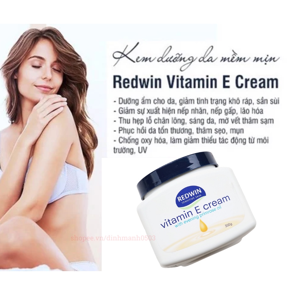 Kem dưỡng da REDWIN Vitamin E Cream hũ 300ml nhập khẩu Úc