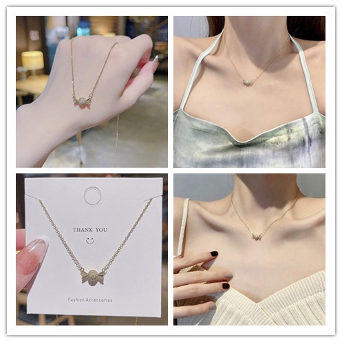 Vòng cổ Mặt Hình Viên Kim Cương Màu Kẹo Xinh Xắn Cho Nữ