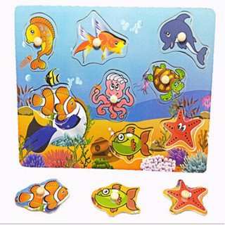 Bảng núm gỗ_Đồ chơi Lắp ráp bằng Núm gỗ cho Bé(23x30x0.5cm )