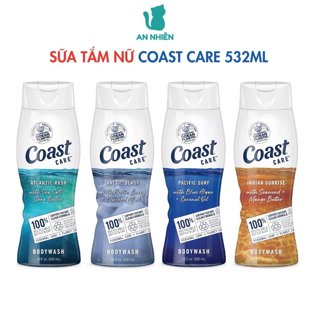 Sữa tắm Coast Care 532ml Mỹ, sữa tắm dưỡng da - Hàng nhập khẩu