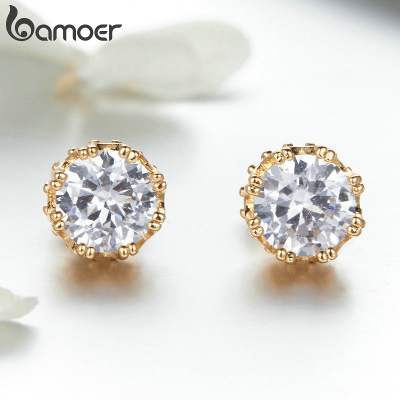 Đôi bông tai BAMOER hình hoa rỗng thời trang dành cho nữ