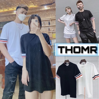 Áo Phông Nam Nữ phối sọc Ống Tay Cao Cấp - Áo PHÔNG thome cho nam Nữ CỰC CHẤT