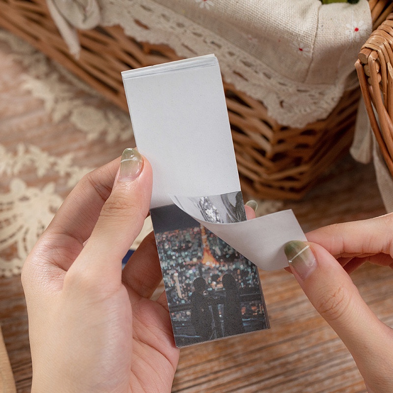 Tập 50 tấm sticker phong cảnh vintage nhiều chủ đề