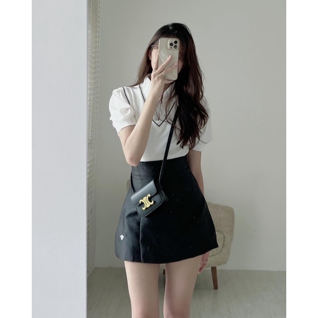 Áo sơ mi phối len monngtoghi siêu xinh