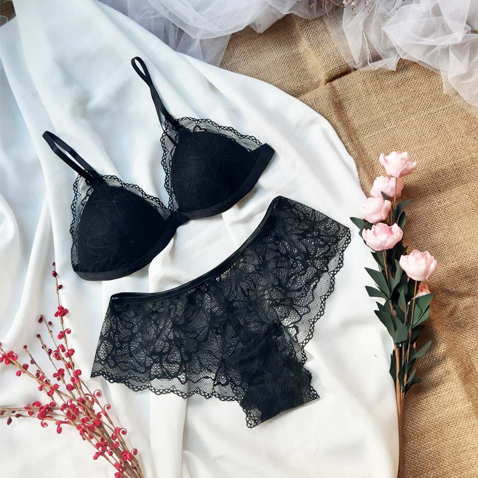 Bộ đồ lót ren không gọng bralette không gọng có mút siêu đẹp