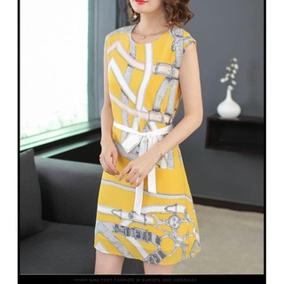 Đầm Suông Sát Nách Cột Eo Hàn Quốc MSNN1793