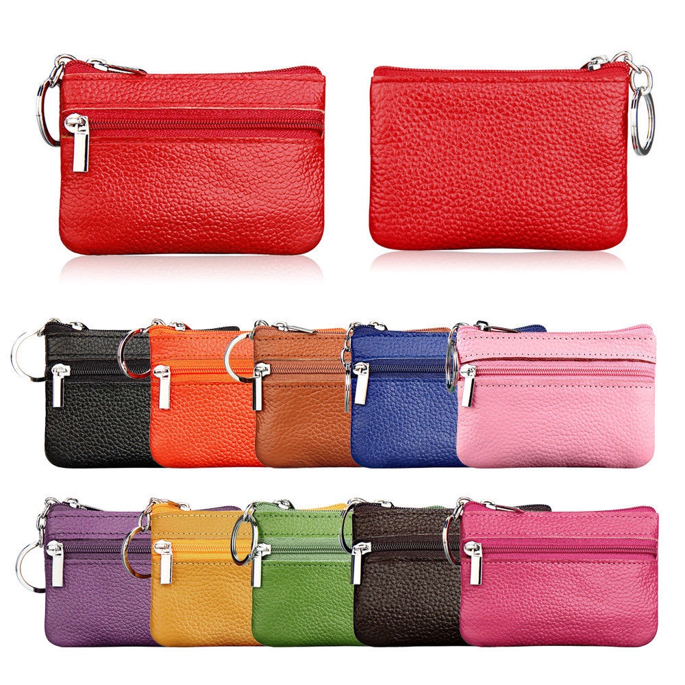 Ví Da Mềm Mini Có Khóa Kéo Thời Trang Cho Nam Nữ Mới