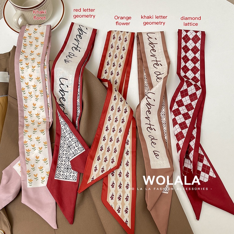 Khăn Lụa Quàng Cổ Dài Màu Đỏ Thời Trang Cho Nữ