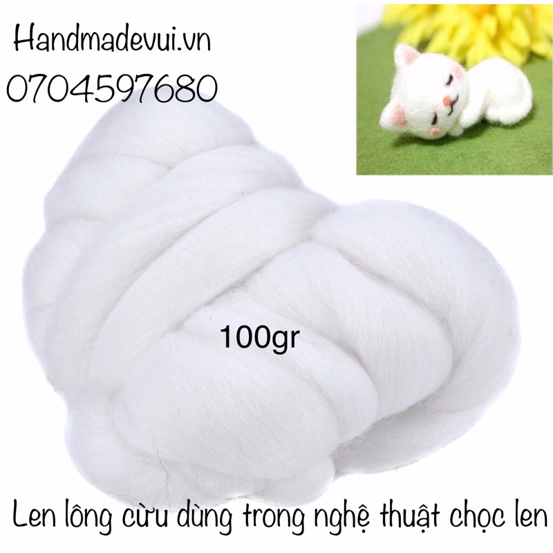 Giá sỉ- Len chọc nhập khẩu cao cấp màu trắng sáng 50-100gr < Nghệ thuật Chọc len >