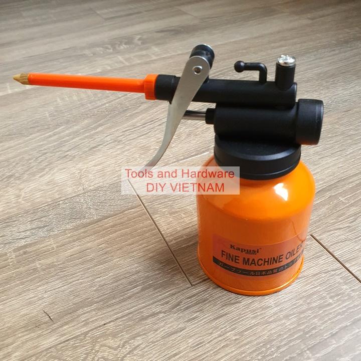 Bình Châm Nhớt, Bình Vịt Dầu Bằng Thép 250ml Hãng Kapusi JAPAN, Bảo hành 12 tháng, vòi chọn ngẫu nhiên