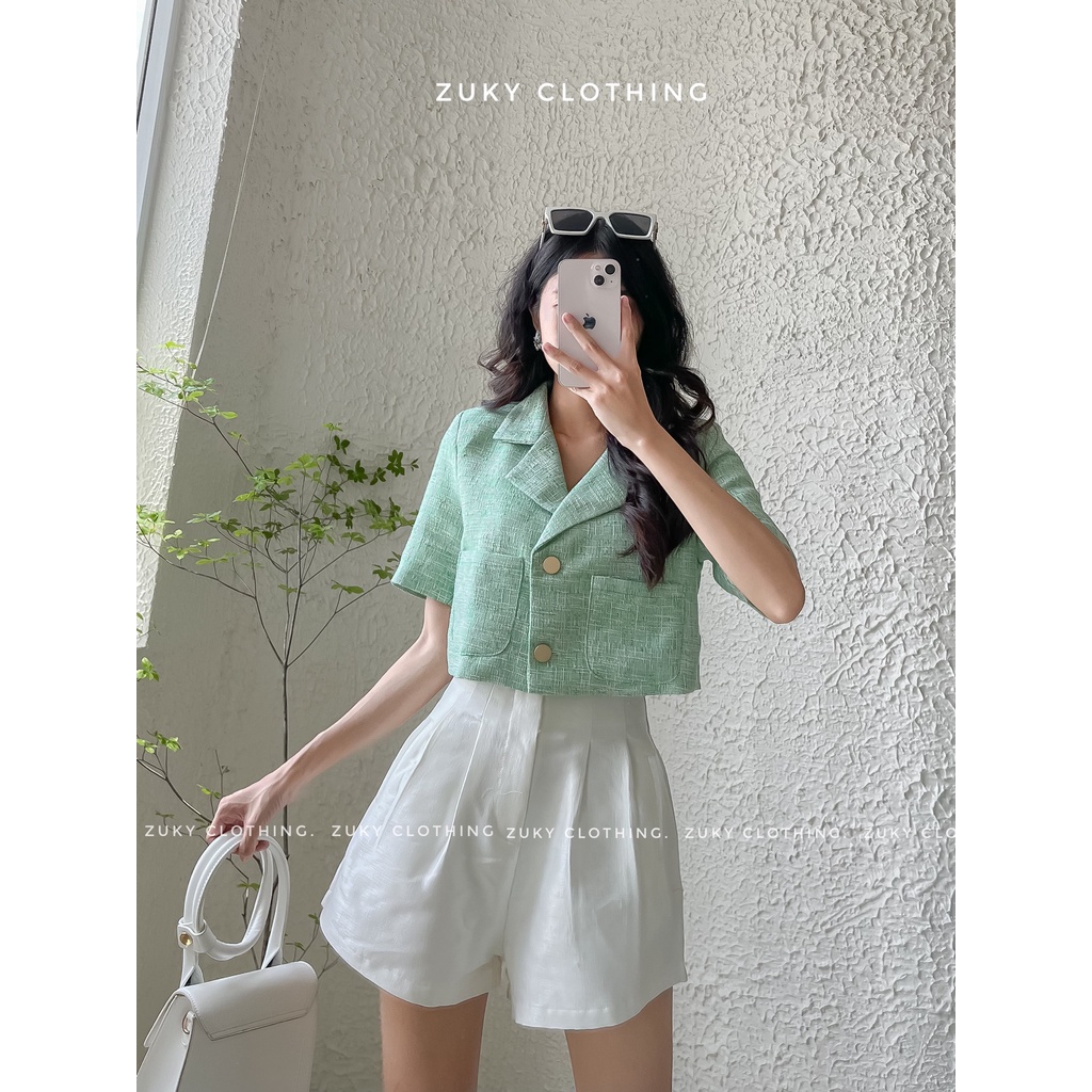 ZUKY Áo vest croptop mix quần ngắn