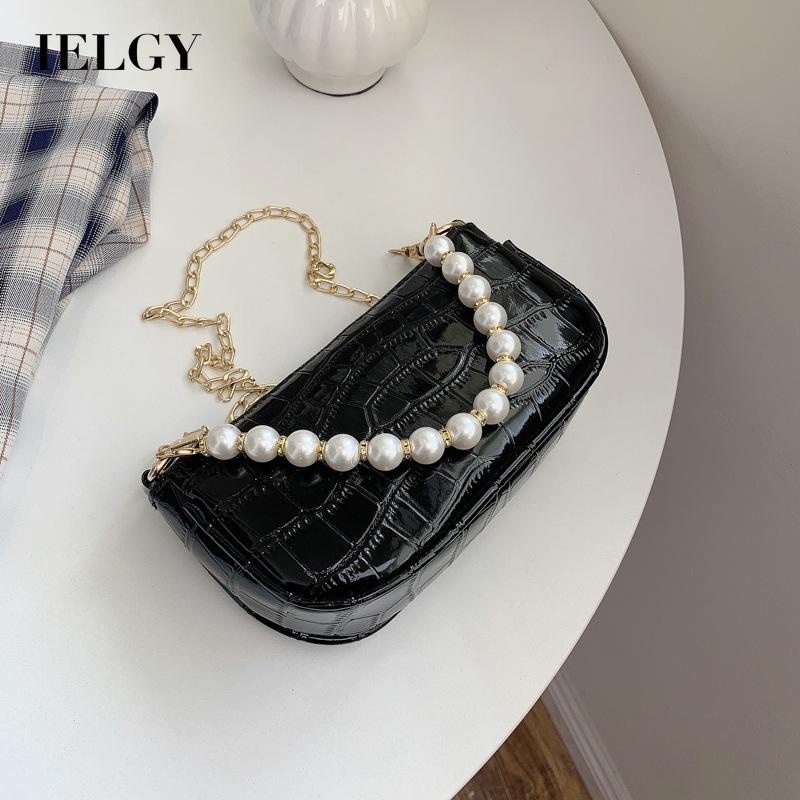 IELGY Túi Đeo Vai Đính Ngọc Trai Giả Phong Cách Phương Tây Thời Trang Cho Nữ