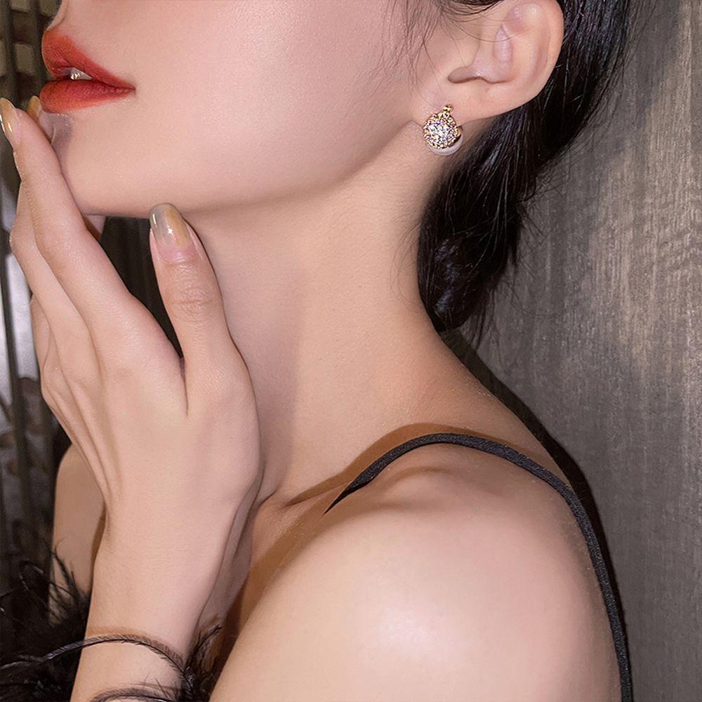 Bông Tai Mạ Bạc Hình Tròn Nhiều Màu Thời Trang Cho Nữ