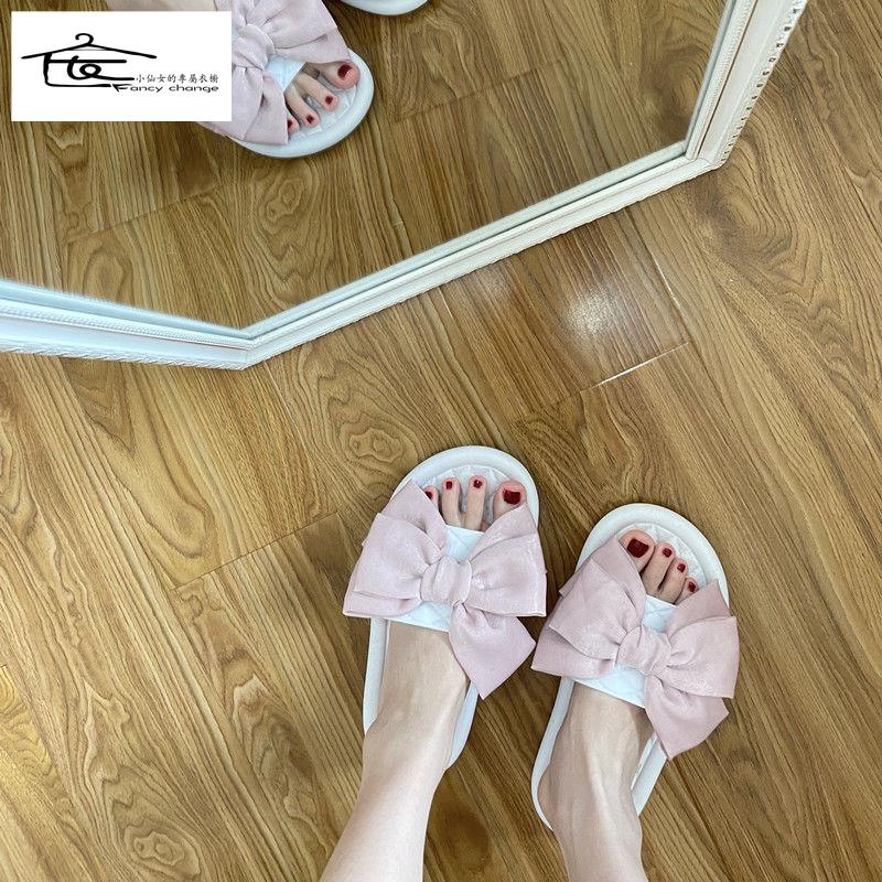 Dép Đế Dày Đính Nơ Thời Trang Mùa Hè Xinh Xắn