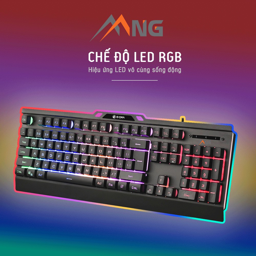 Bàn phím máy tính EDRA EK701 RGB Giả cơ Đèn Led 104 phím Có Dây Bảo hành 24 tháng | BigBuy360 - bigbuy360.vn