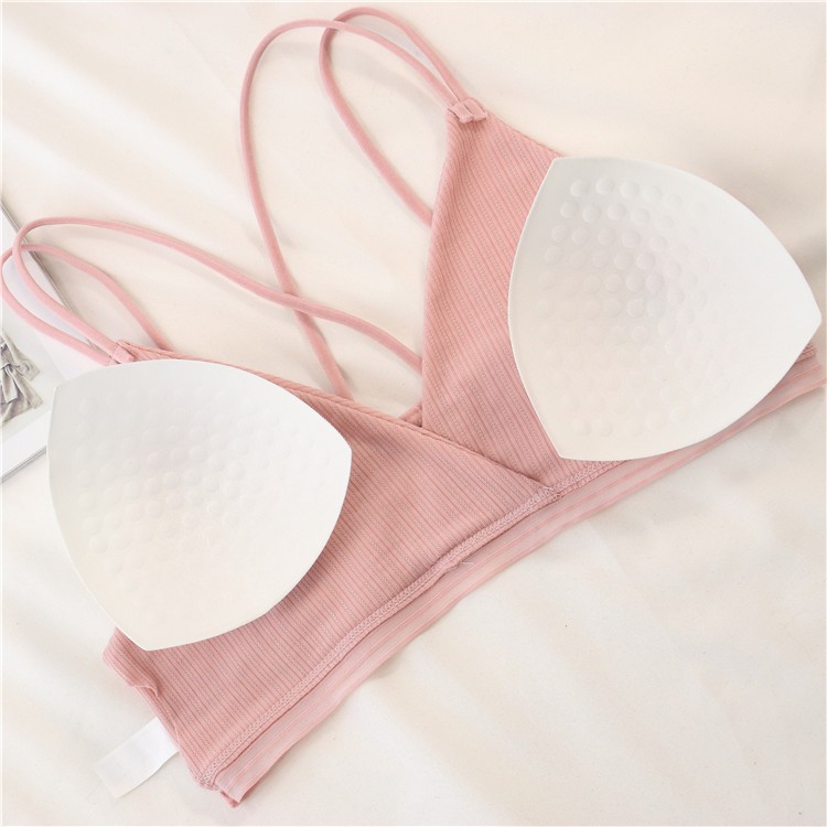 Áo ngực bra nữ len tăm 4 dây thể thao nâng ngực -  Áo lót bralette tập gym coton mềm không gọng mút mỏng YLY17 | BigBuy360 - bigbuy360.vn