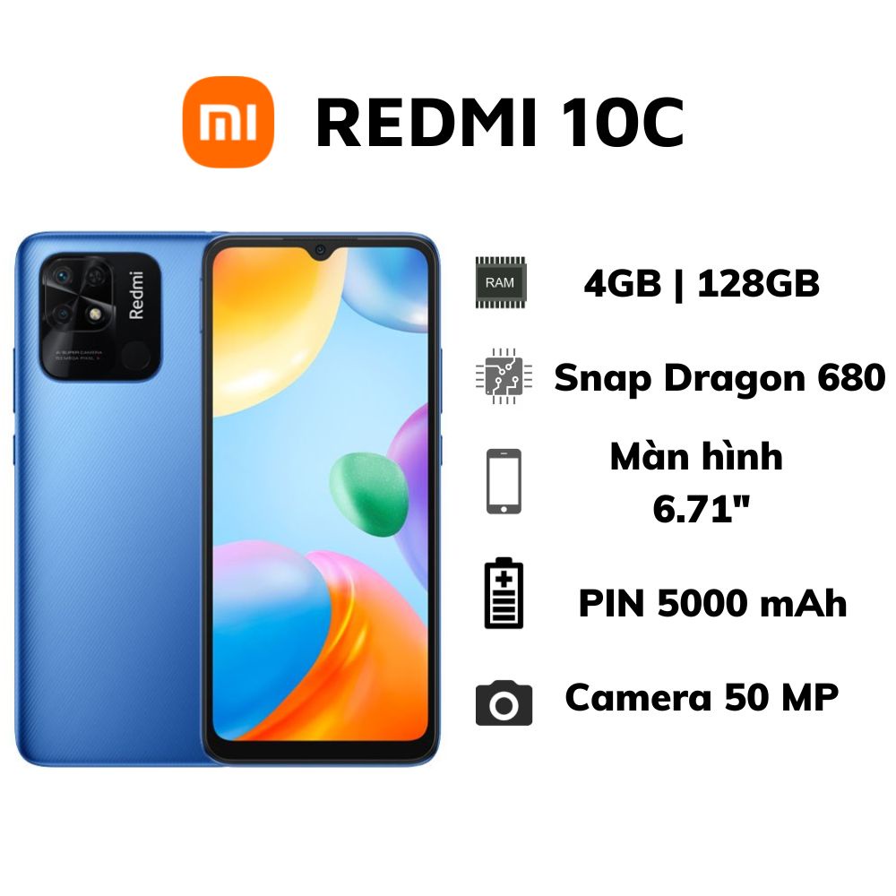 Điện Thoại Xiaomi Redmi 10C Hàng Chính Hãng