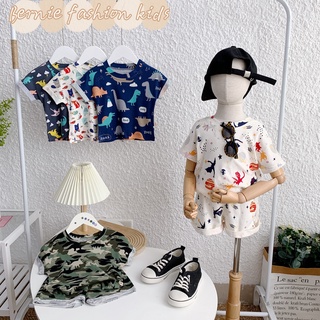 Đồ Bộ Bé Trai Bernie Cotton Bozip Mùa Hè In Hình Cho Bé Từ 7-21kg