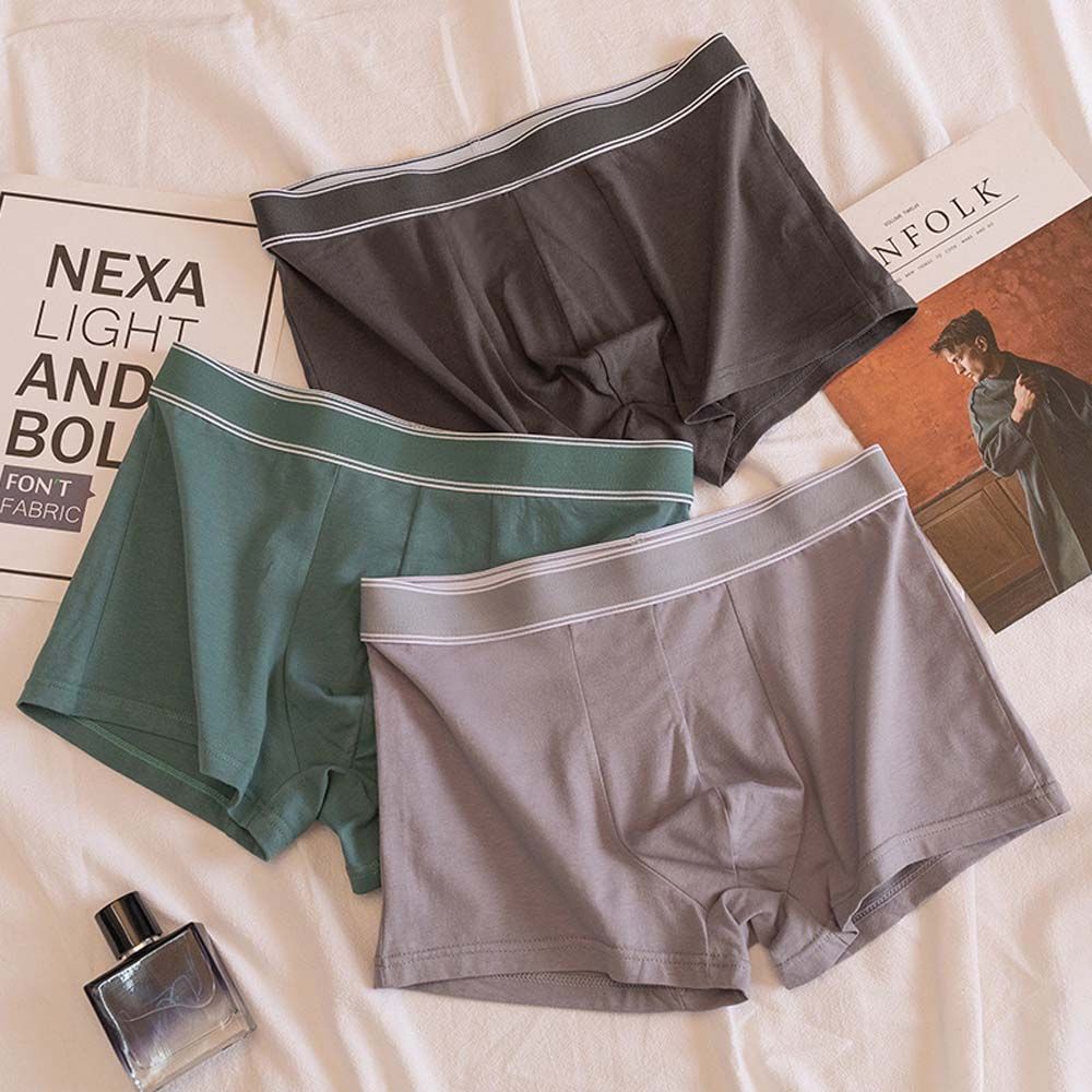 Quần lót boxer cotton mềm mại co giãn cao không đường may thoải mái nhiều màu sắc cho nam