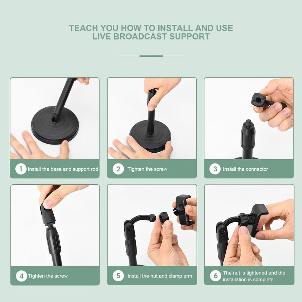 Giá đỡ điện thoại, kẹp điện thoại để bàn xoay 360 độ, có điều chỉnh độ cao tùy thích.