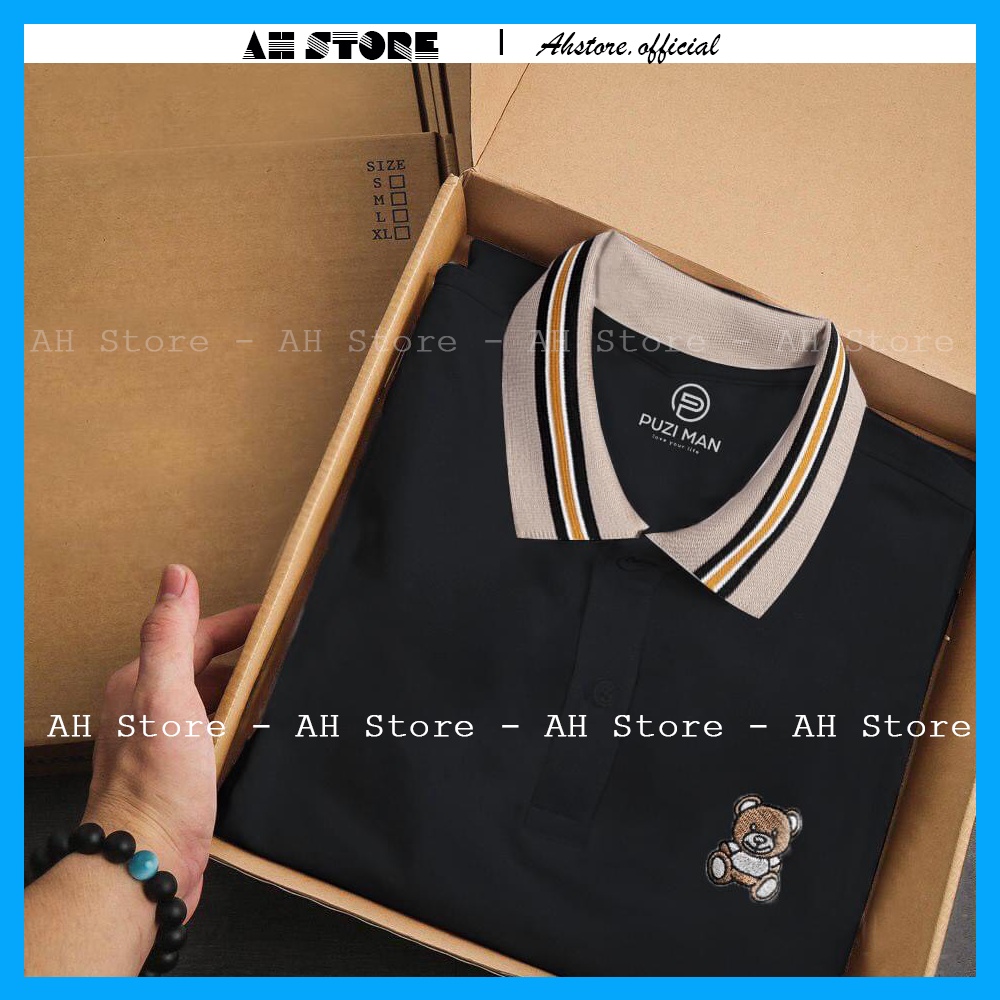 Áo Thun Polo Nam ADAM MAN Tay Ngắn, Hoạ Tiết Thêu Gấu Có Cổ Vải Cotton Dày Mịn - Hàng Loại 1 | BigBuy360 - bigbuy360.vn