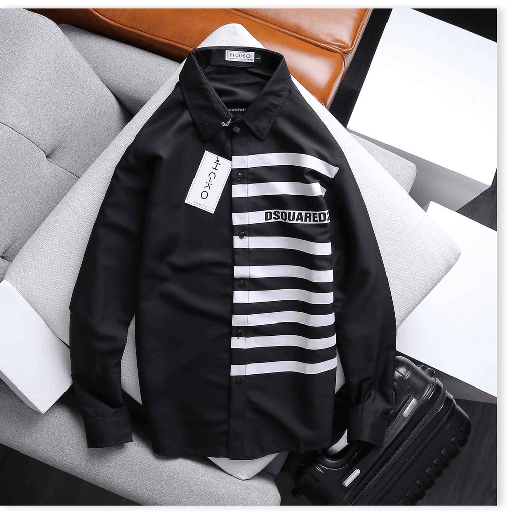 Áo sơ mi in thêu kẻ sọc ngang cực đẹp , hot , kiểu hàn quốc KOKO MI STORE