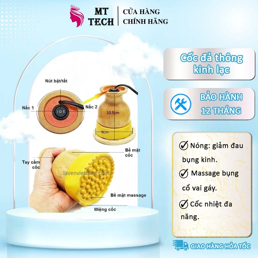 Cốc Nhiệt Đa Năng, Cốc Nhiệt Nóng Giảm Đau Mỏi Thư Giãn , Massage Body, Cổ Vai Gáy Bảo Hành 12 Tháng