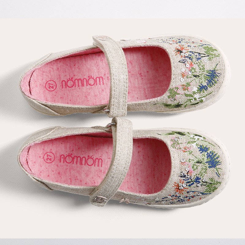 Giày Búp bê bé gái NomNom NG1601 in hoa