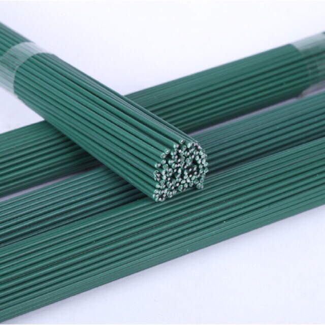 10 Cây kẽm bọc nhựa là thân hoa sáp, hoa giấy 40cm