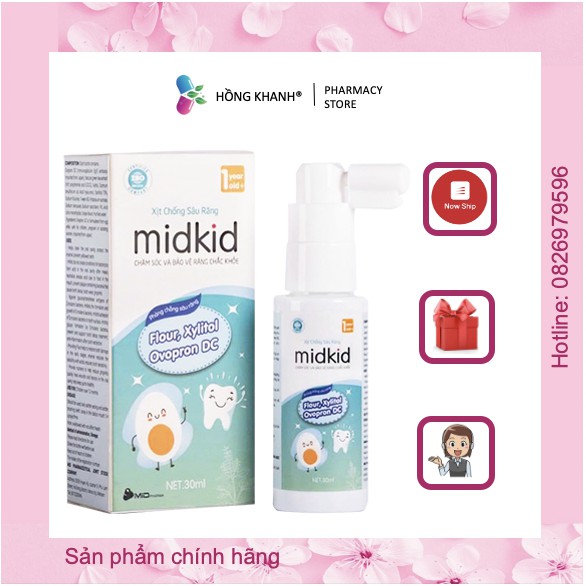 Xịt đánh bay sâu răng Midkid 30ml