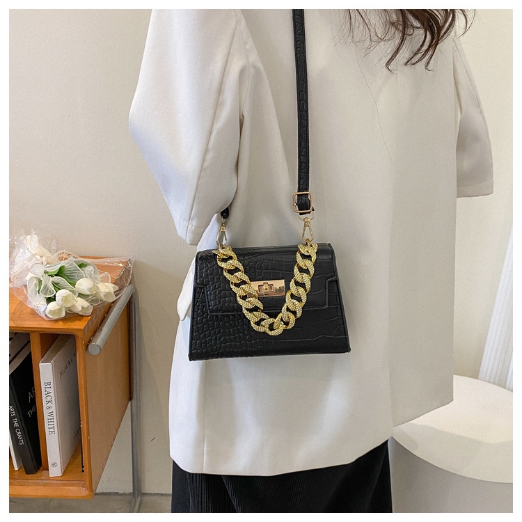 Túi đeo chéo JASMIN NOIR giả da cá sấu thời trang nữ