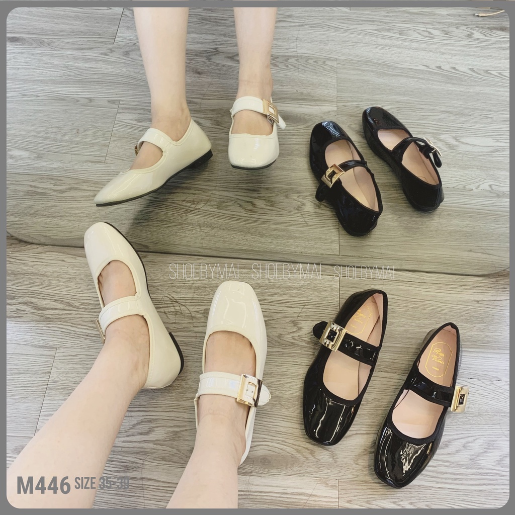 Giày búp bê mary jane nữ quai ngang M446 - FORM BÉ LÊN 1 size